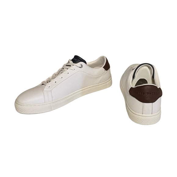 Ted Baker Men's Off-White and Brown Sneakers - Picture 5 of 9